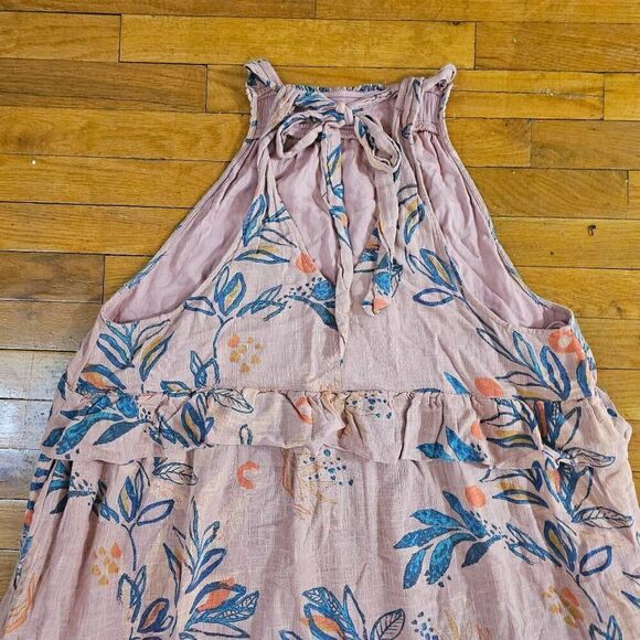 Free People Anita Tropical Printed Maxi Dress Size L Desert Rose Combo - Picture 9 of 11